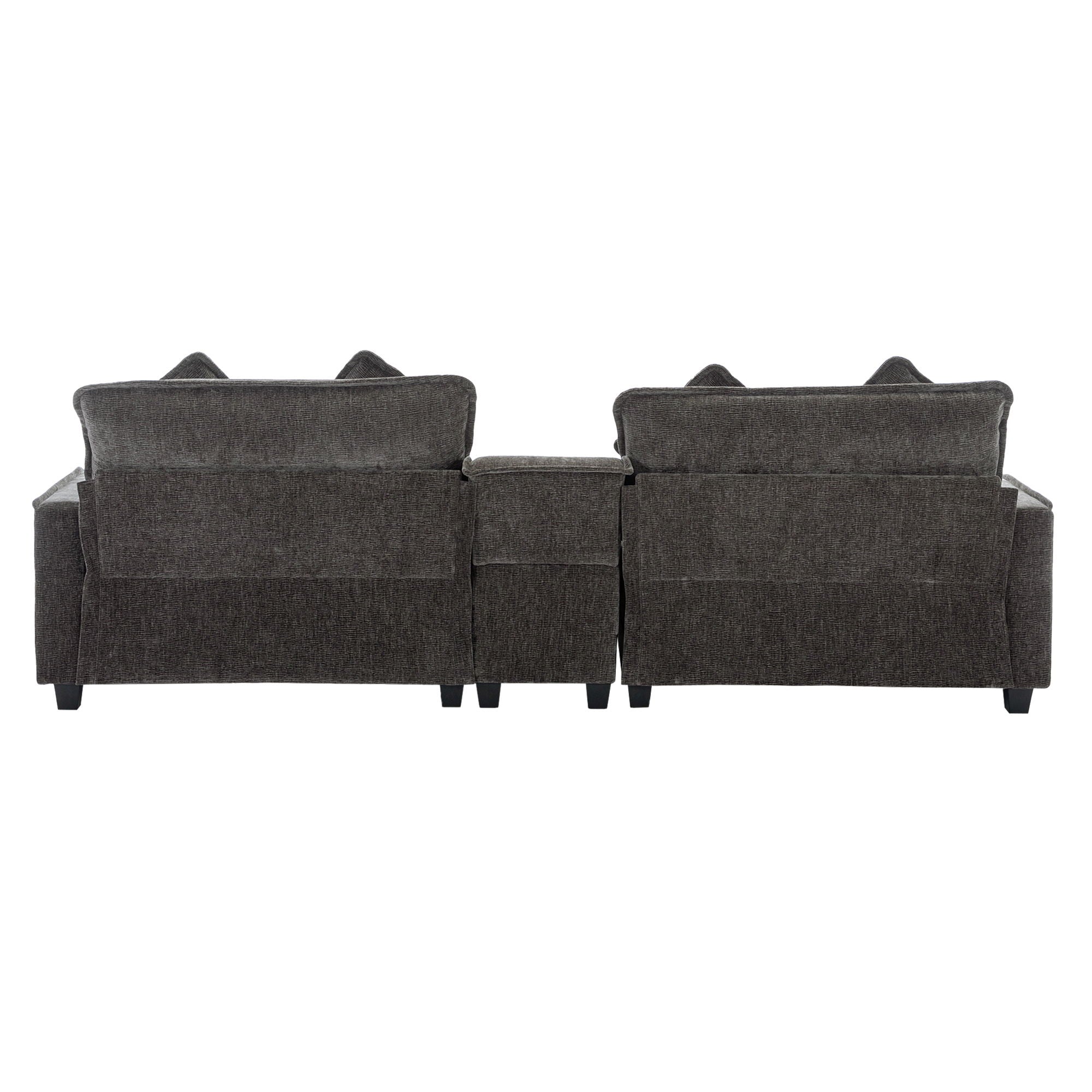 Modern Sectional Sofa With Removable Ottomans, USB Ports by HouseOfZazla