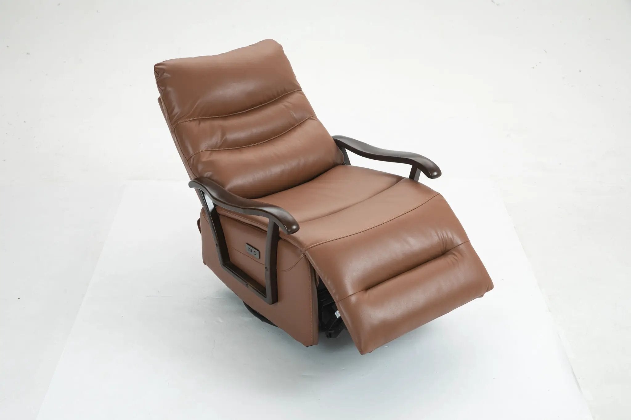 Swivel Rocker Recliner Power Glider Chair With Solid Wood Armrests, Extra Wide Reclining Sofa Chair Upholstered Living Room Single Sofa by HouseOfZazla