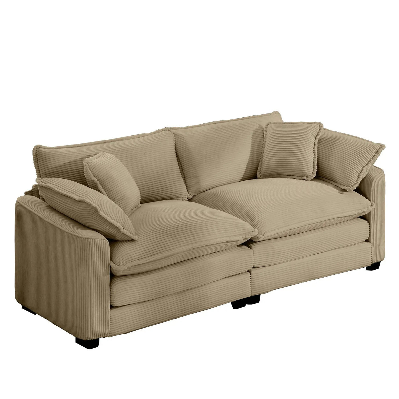Modern 2 Seater With 4 Pillows, Upholstered Deep Seating Loveseat by Unique Piece Furniture