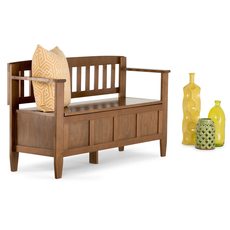 Brooklyn - Entryway Storage Bench - Medium Saddle Brown by HouseOfZazla