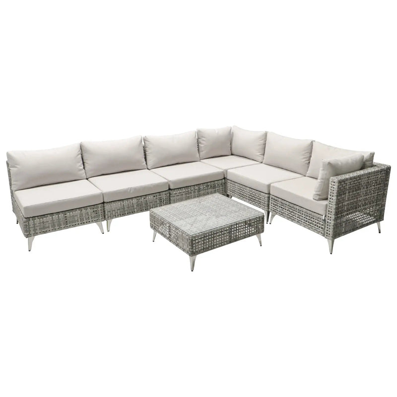 K&K 7-Piece Wicker Patio Furniture Set by HouseOfZazla