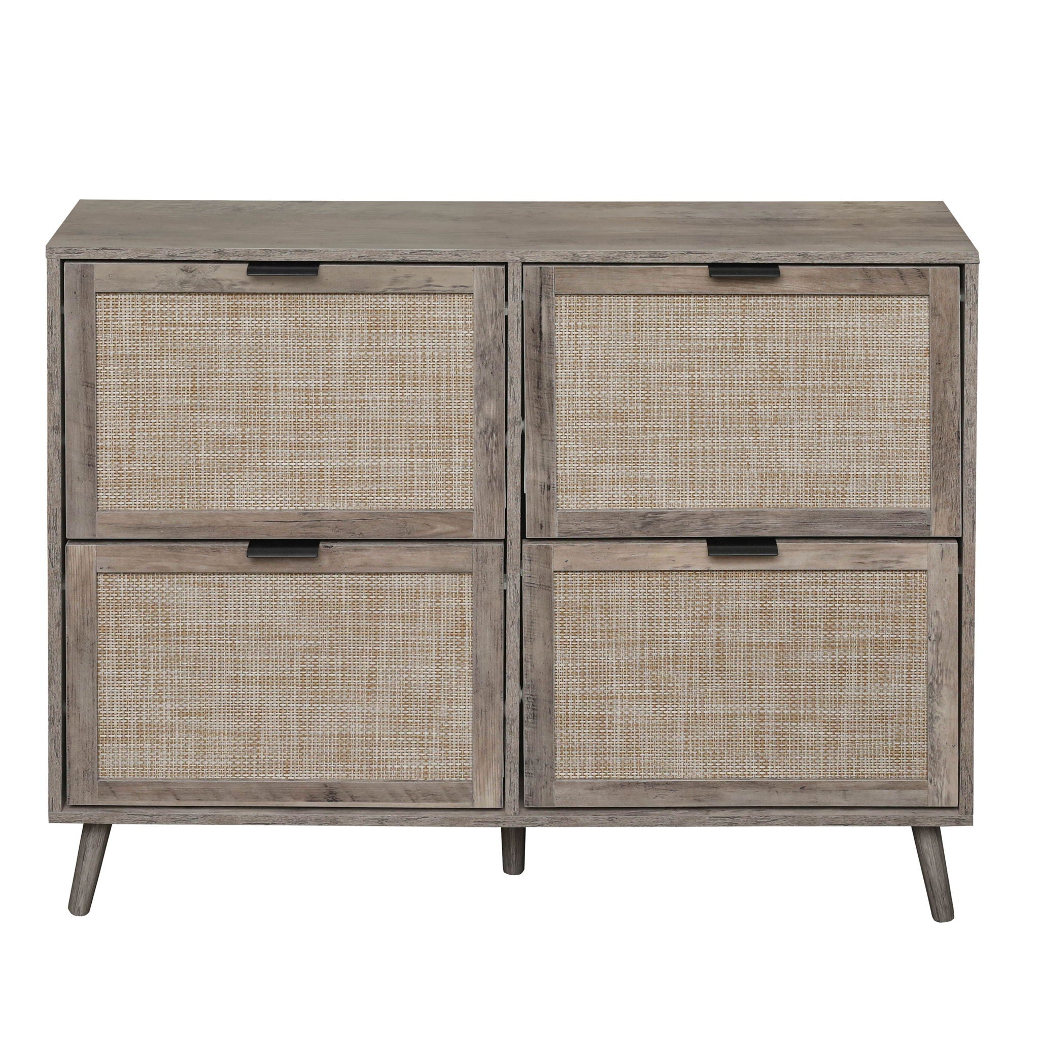 4 Door Shoe Rack, Freestanding Modern Shoe Storage Cabinet by HouseOfZazla