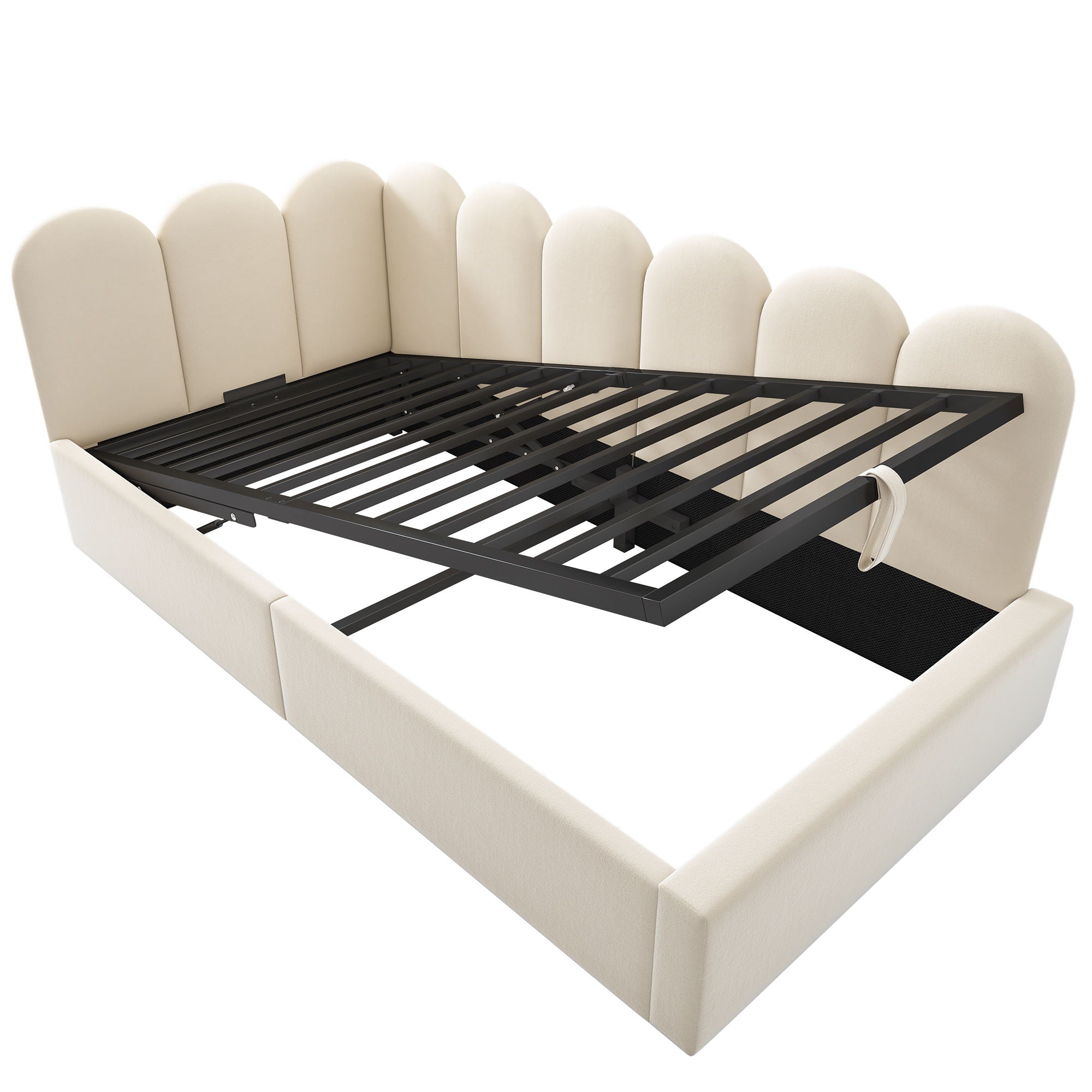Upholstered Daybed With Metal Slatted Base by HouseOfZazla