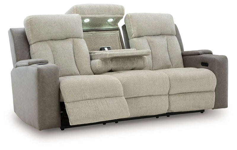 WhipLash - Power Reclining Sofa With Adj Headrest - Sisal by Unique Piece Furniture