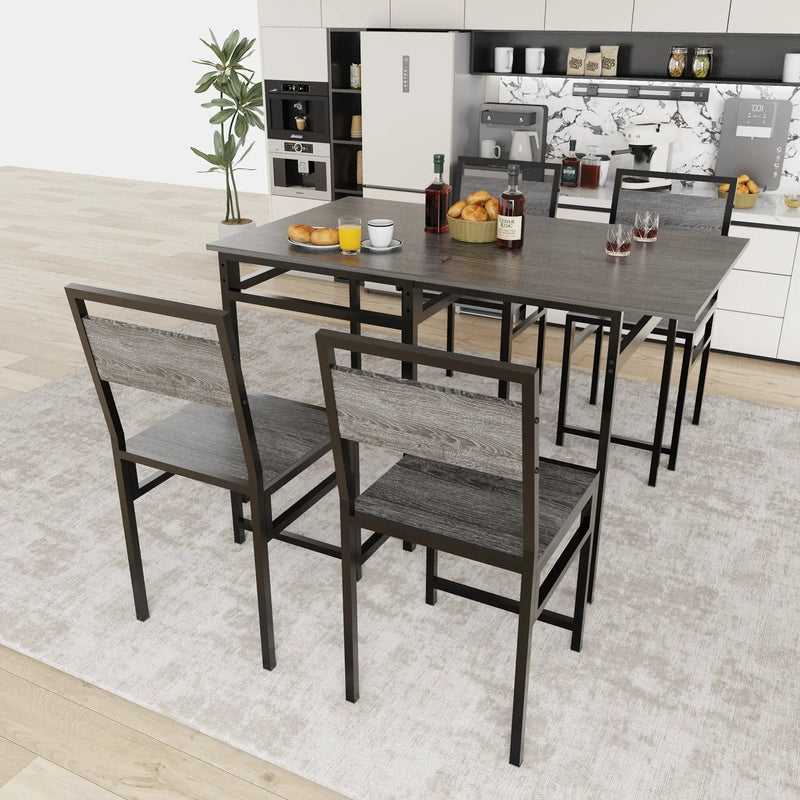 Extendable Dining Table Set with 4 Chairs by HouseOfZazla