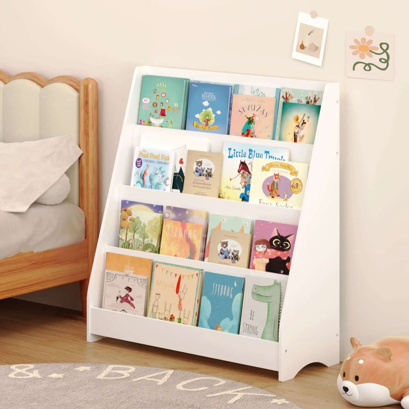 4 Tier Bookshelf, Toddler Book Display Shelves by Unique Piece Furniture