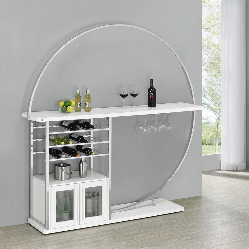 Casey - 2 Door Home Bar Storage Bar With Customizable Lighting - White by HouseOfZazla