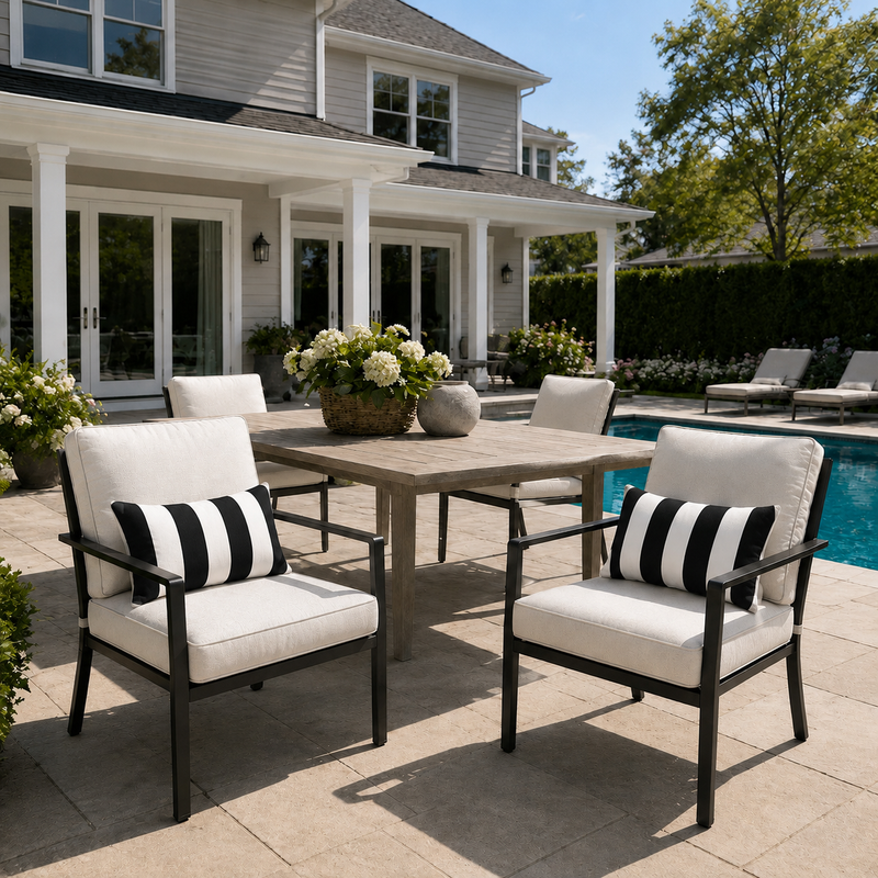 4 Pack Outdoor Lumbar Pillow with Inserts by HouseOfZazla