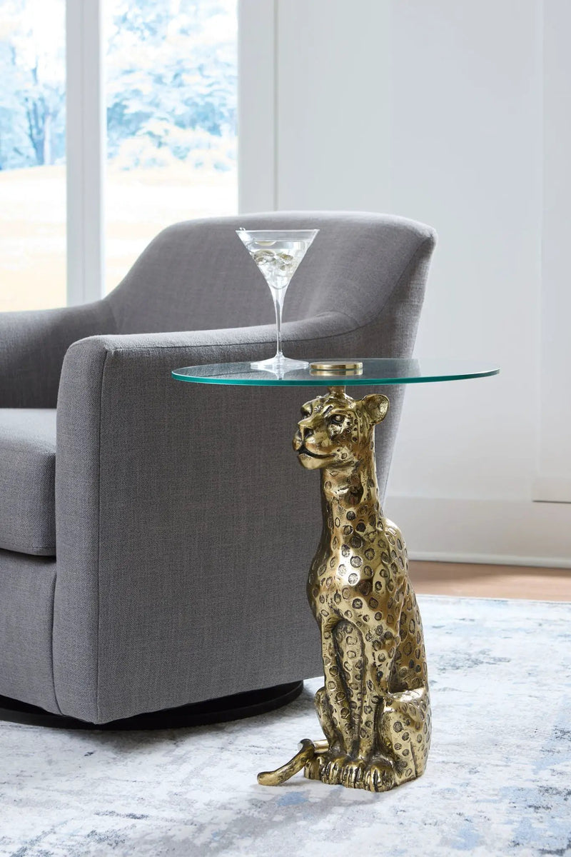 Vallain - Accent Table - Antique Gold Finish by Unique Piece Furniture