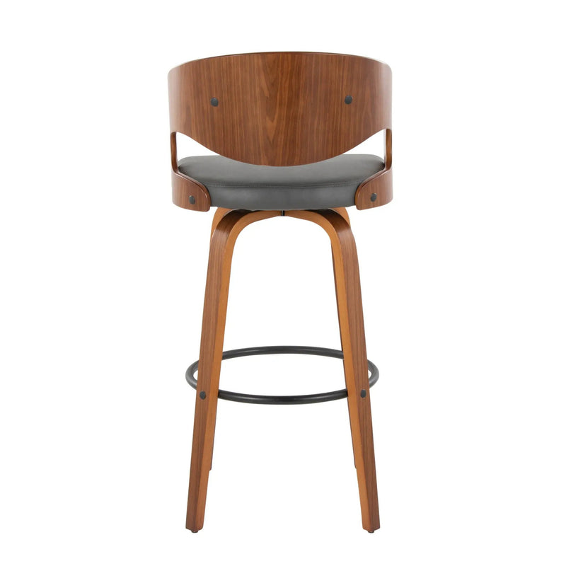 Pino - Mid Century Modern Fixed Height Barstool With Swivel & Round Footrest (Set of 2) by Unique Piece Furniture