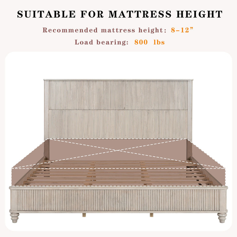 Platform Bed Frame & Tall Headboard by HouseOfZazla