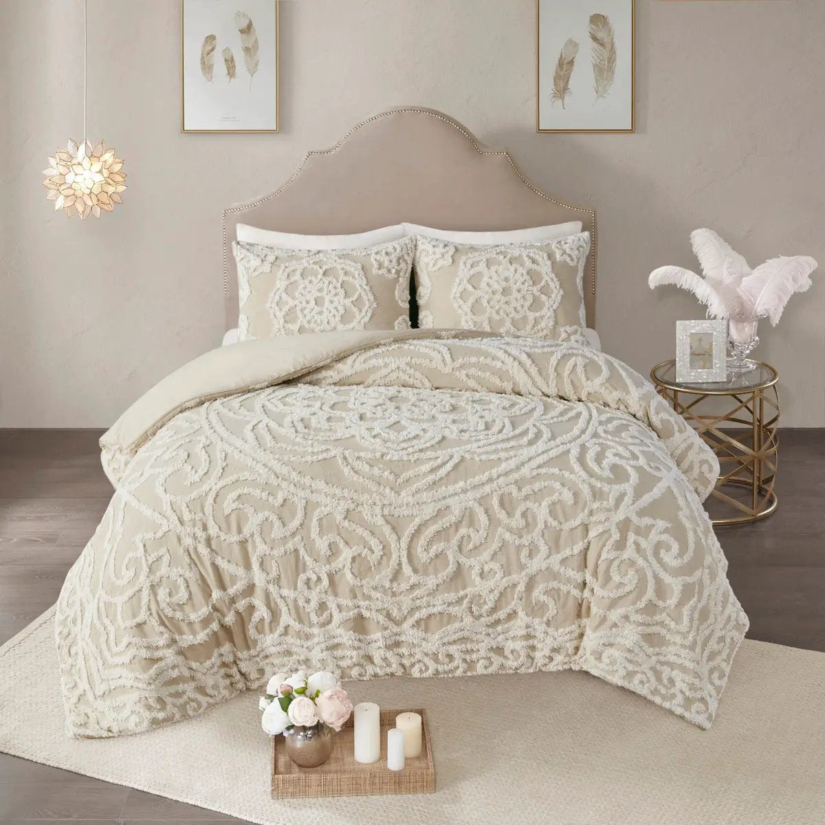 Full/Queen 3 Piece Tufted Cotton Duvet Cover Set by HouseOfZazla