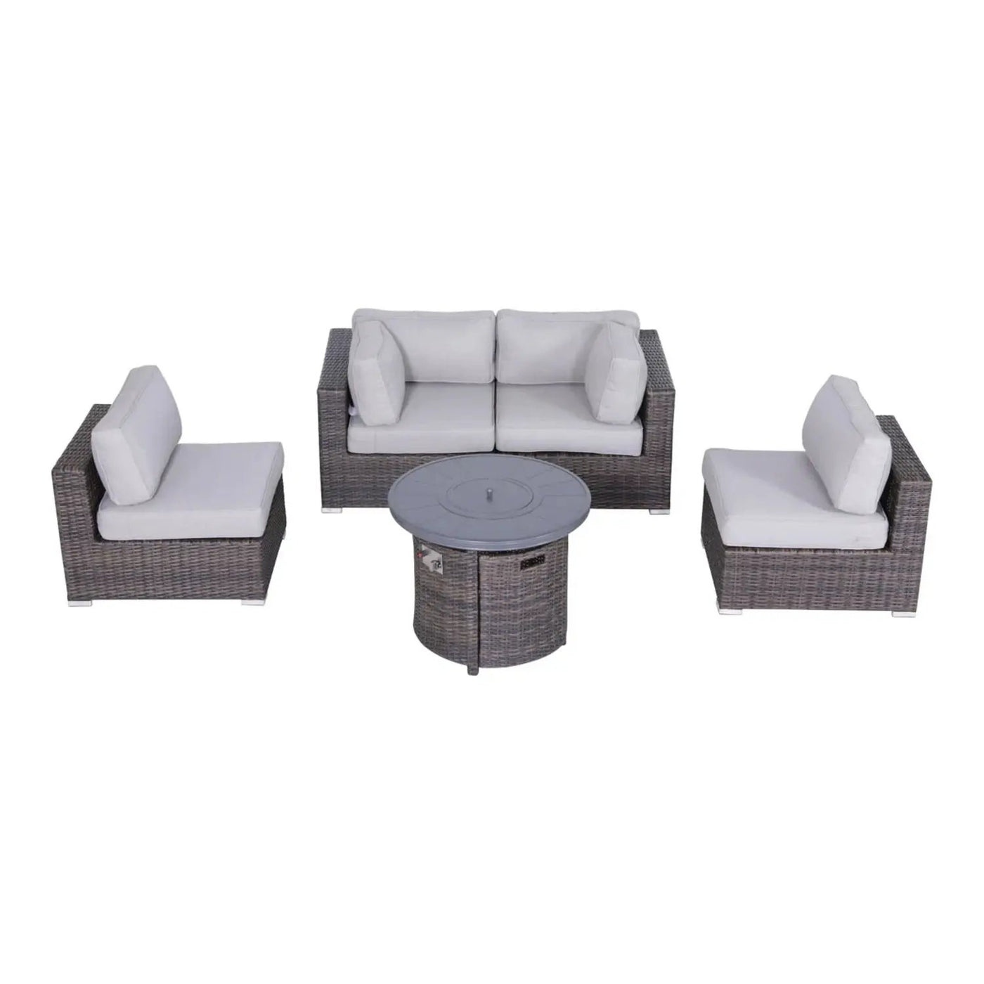 Wicker Outdoor Lounge Set With Cushions And Fire Pit by Unique Piece Furniture