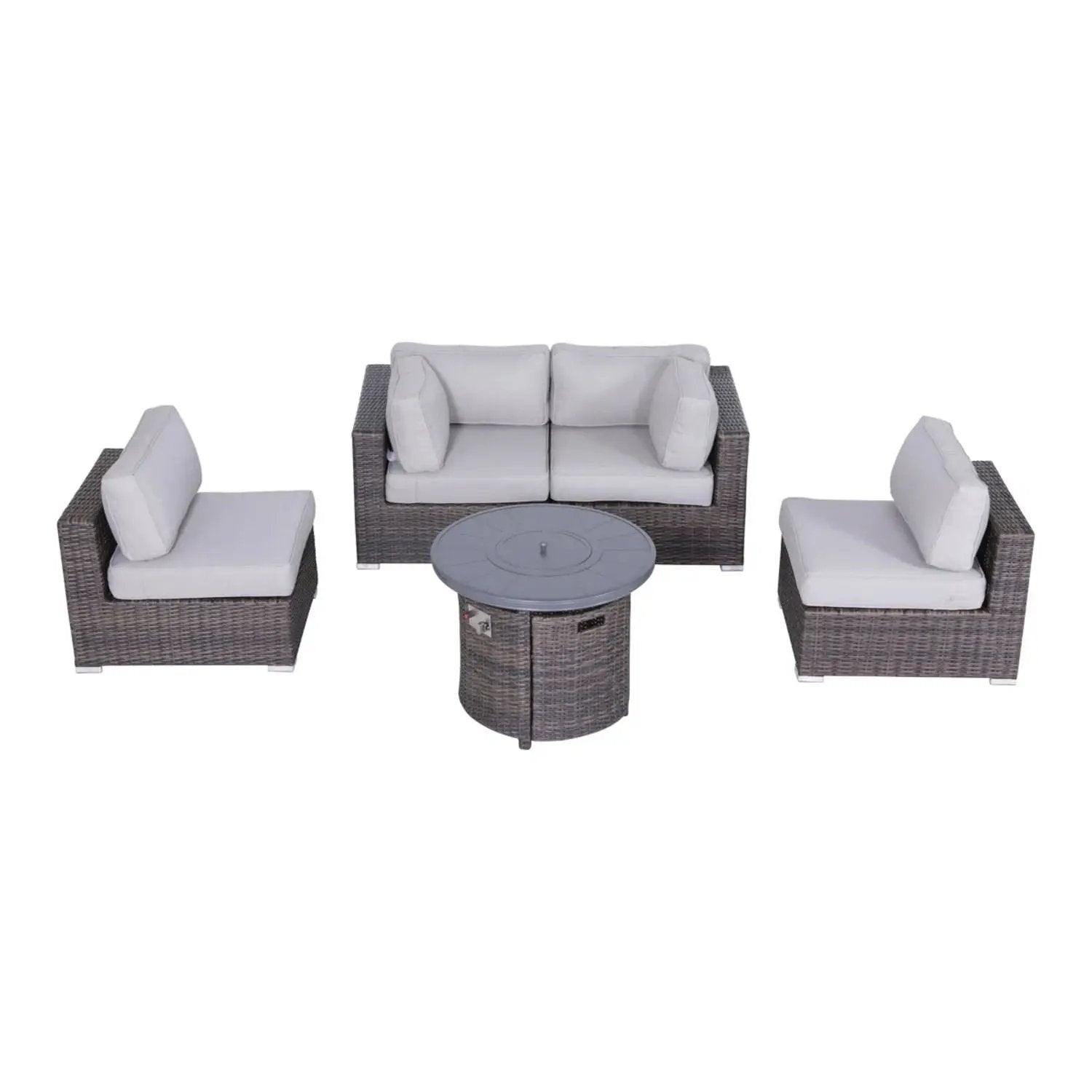 Wicker Outdoor Lounge Set With Cushions And Fire Pit by Unique Piece Furniture
