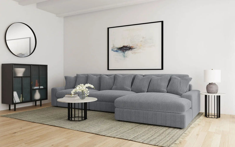 Blaine Upholstered Reversible Chaise Sectional Sofa Fog by Unique Piece Furniture