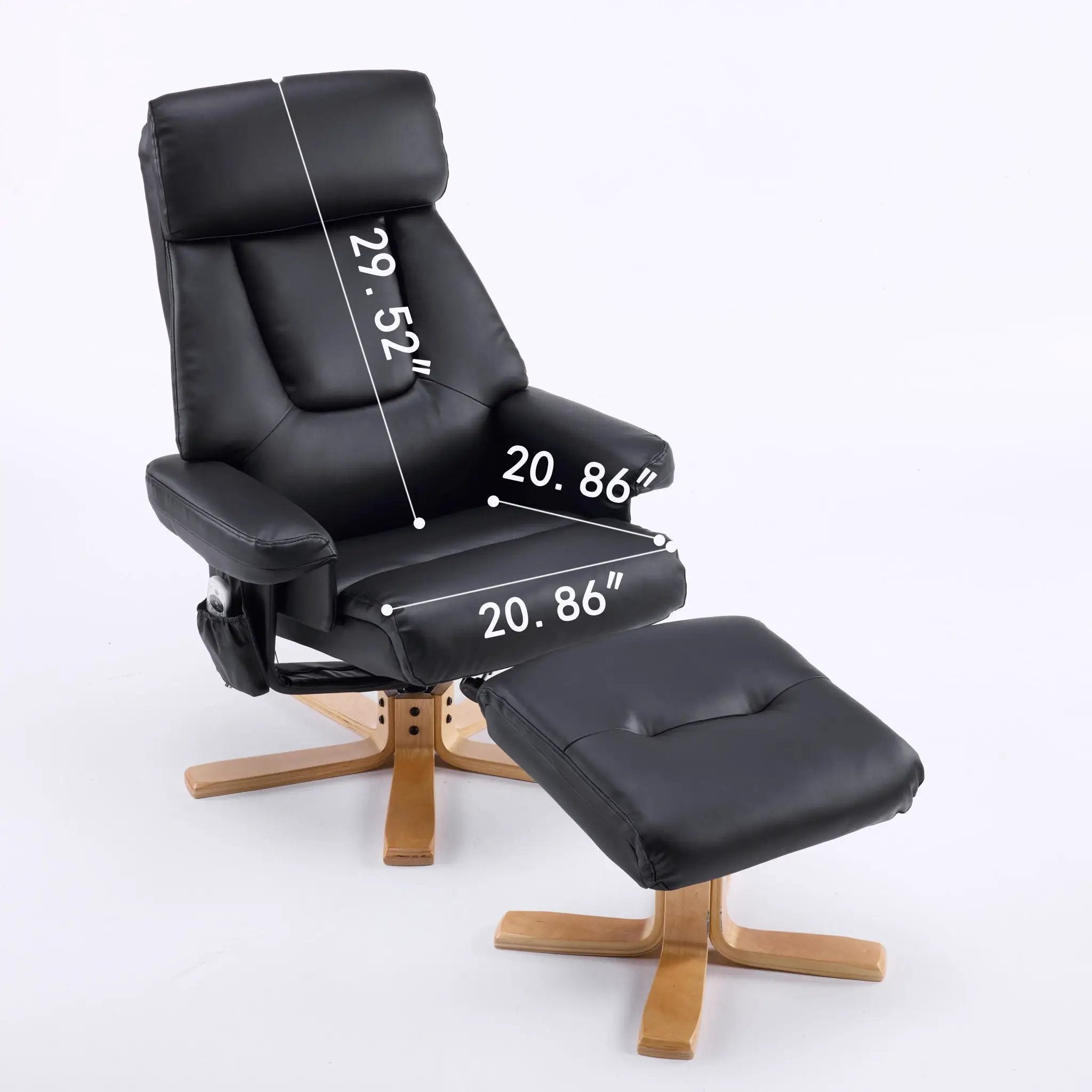 Upholstered Heated Massage 360° Swivel Accent Chair With Ottoman by HouseOfZazla