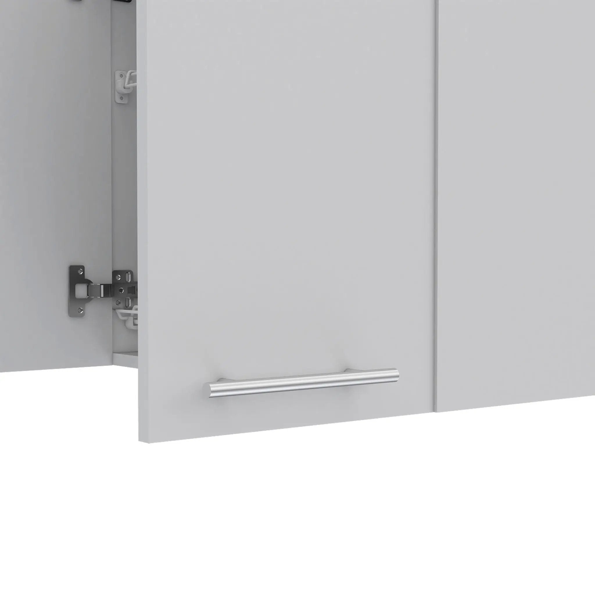 Wall Cabinet Four Doors, With Two Internal Shelves And Internal Plate And Glass Organizer - White by Unique Piece Furniture
