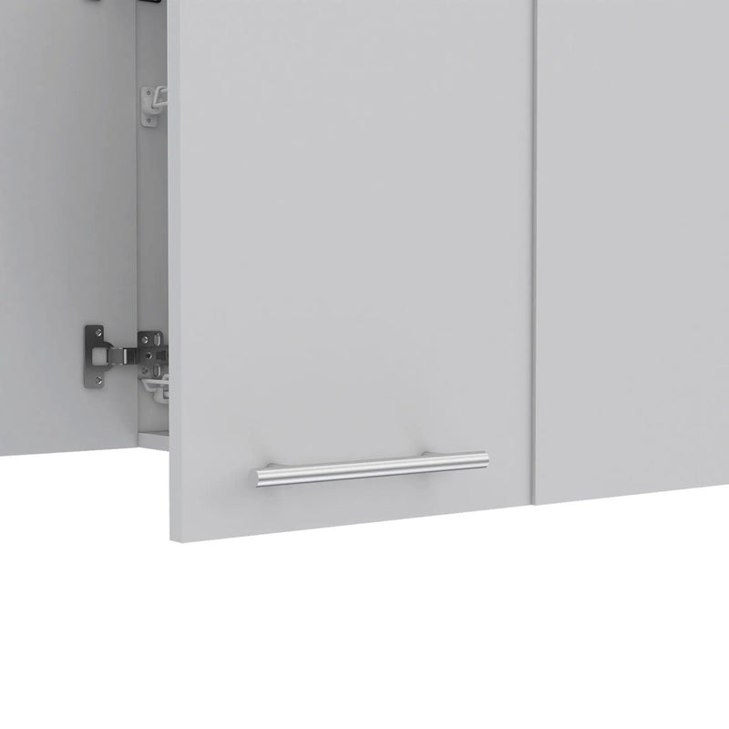 Wall Cabinet Four Doors, With Two Internal Shelves And Internal Plate And Glass Organizer - White by Unique Piece Furniture