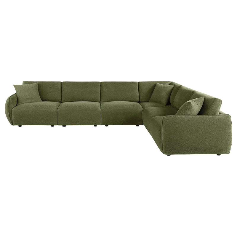 Elysia 6-piece Chenille Upholstered Modular Sectional Sofa Green by Unique Piece Furniture