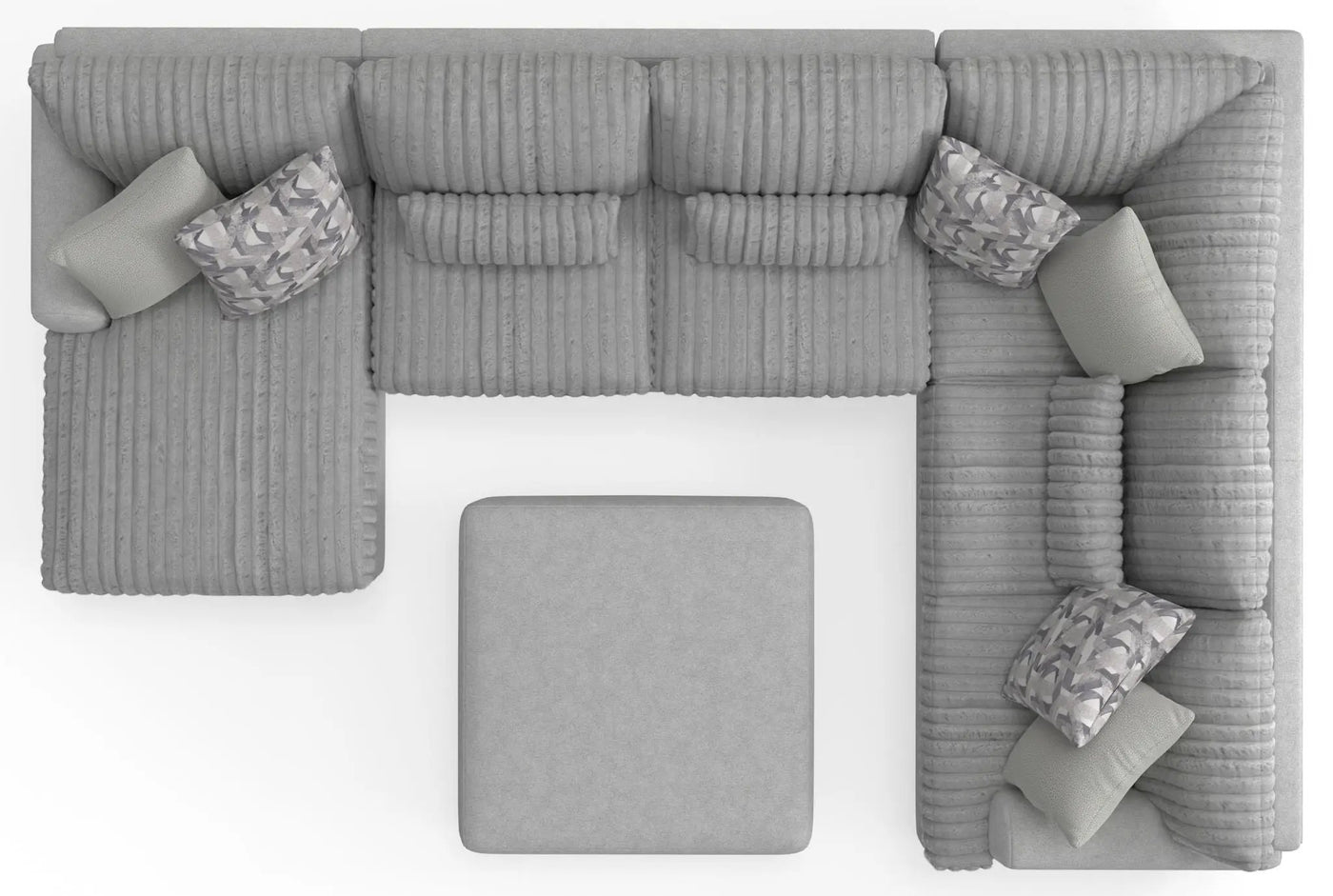 Titan - Sectional With Comfort Coil Seating, Cocktail Ottoman And Accent Pillows Included by Unique Piece Furniture