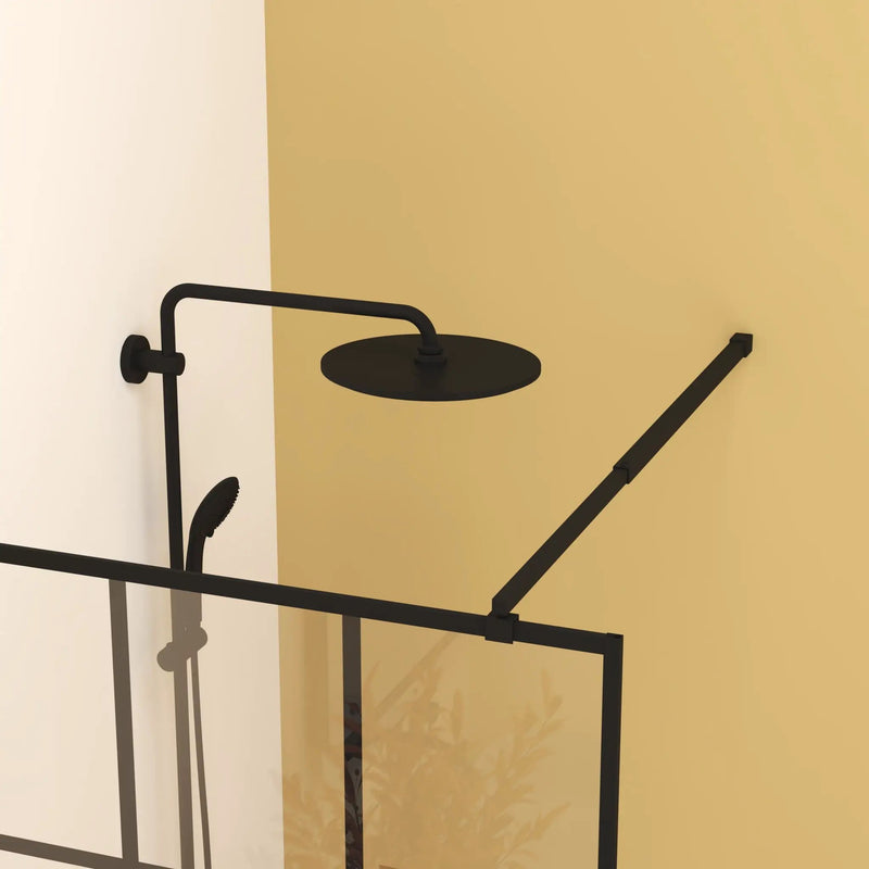 Framed Glass Shower Screen - Matte Black