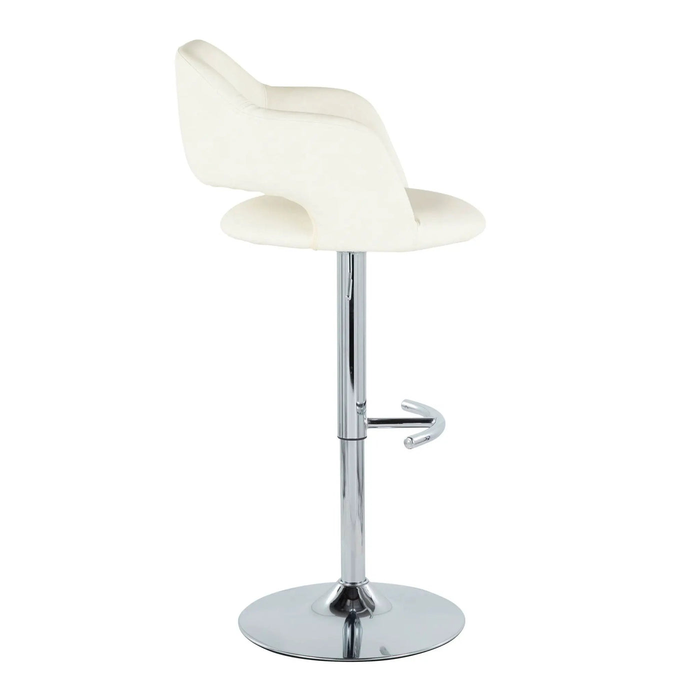 Margarite - Contemporary Ajustable Barstool With Swivel With Rounded T Footrest (Set of 2) by HouseOfZazla