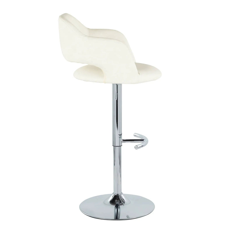 Margarite - Contemporary Ajustable Barstool With Swivel With Rounded T Footrest (Set of 2) by HouseOfZazla