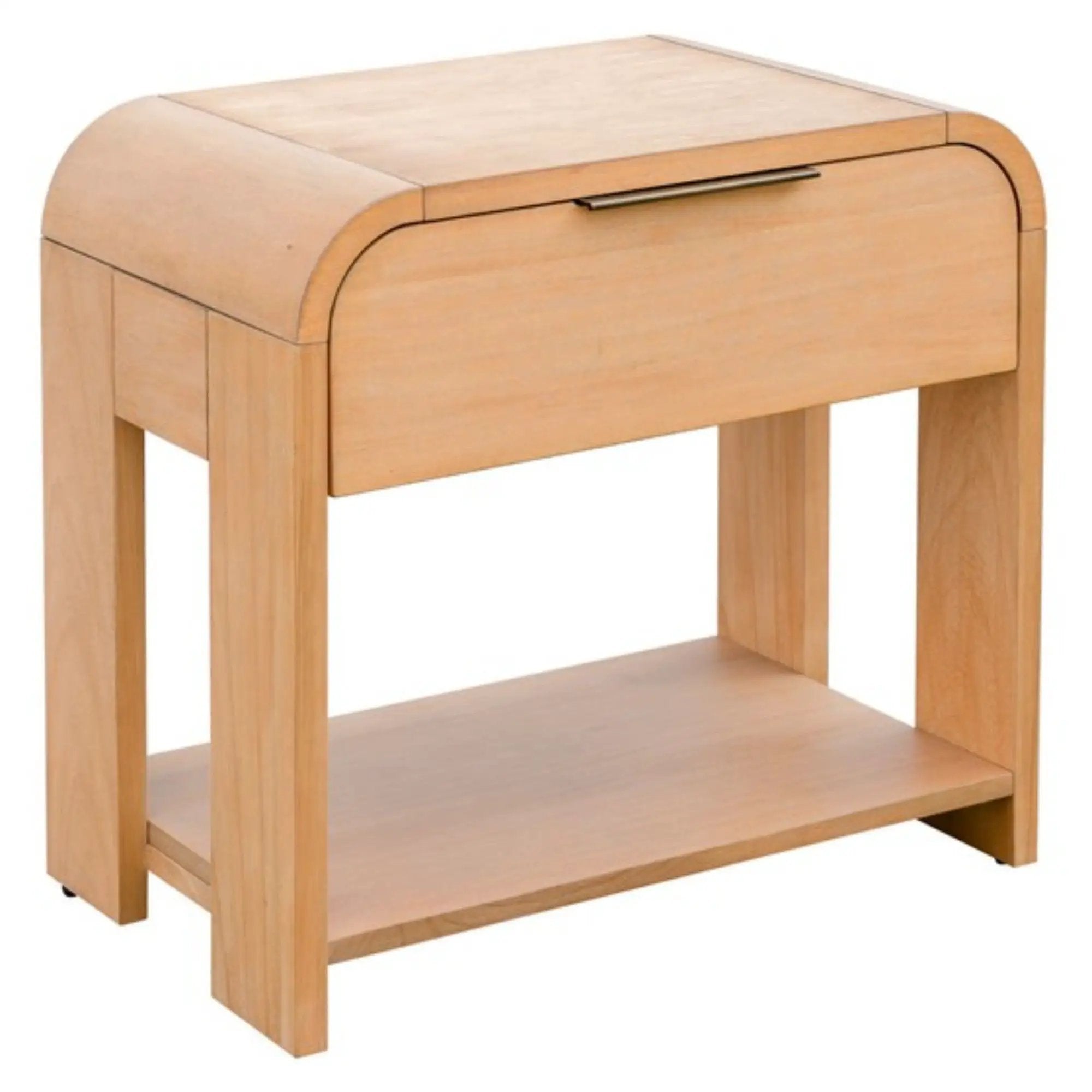 1 Drawer Waterfall Nightstand With Mid Century Design - Natural by Unique Piece Furniture