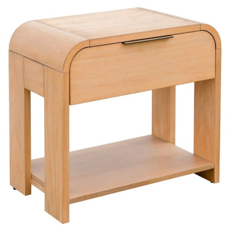 1 Drawer Waterfall Nightstand With Mid Century Design - Natural by Unique Piece Furniture