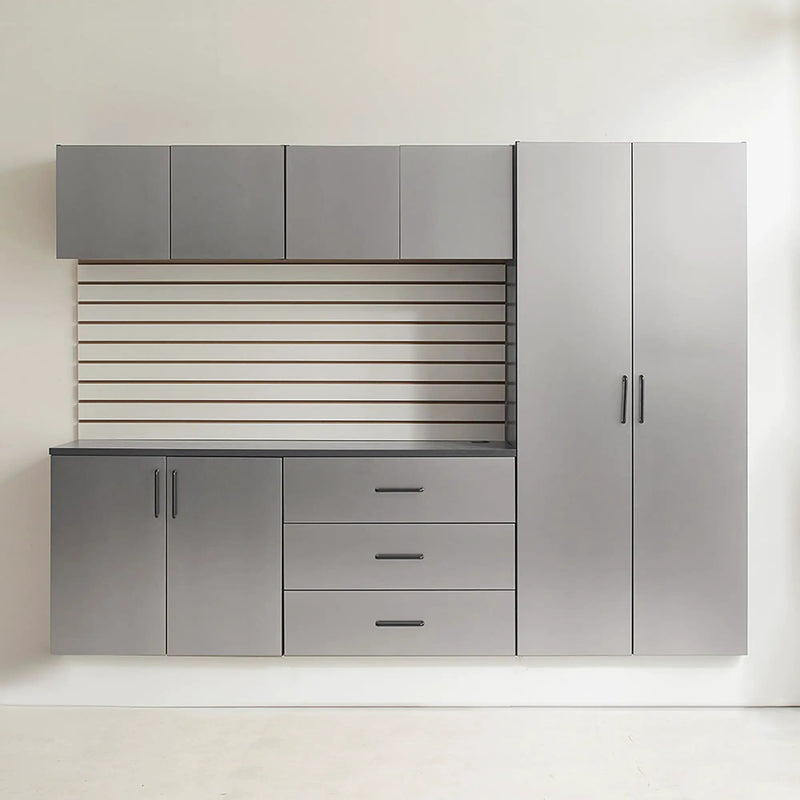 Astro Series - Garage Cabinet Set B With Soft Closing Drawers - Metallic Gray by HouseOfZazla