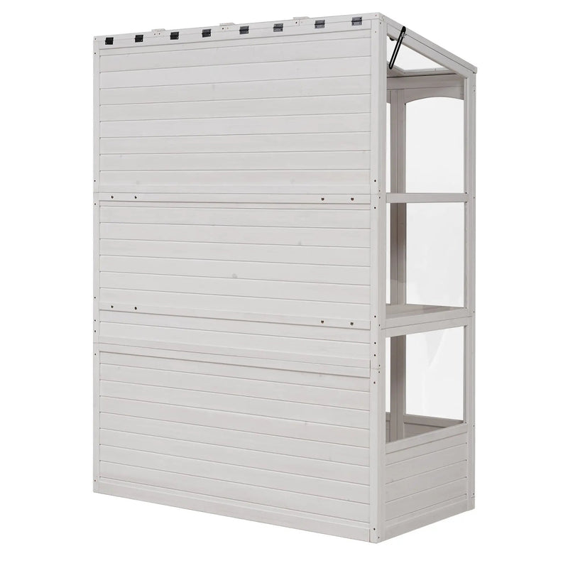 TOPMAX 78-Inch Wooden Greenhouse with Skylights and Folding Shelves by HouseOfZazla