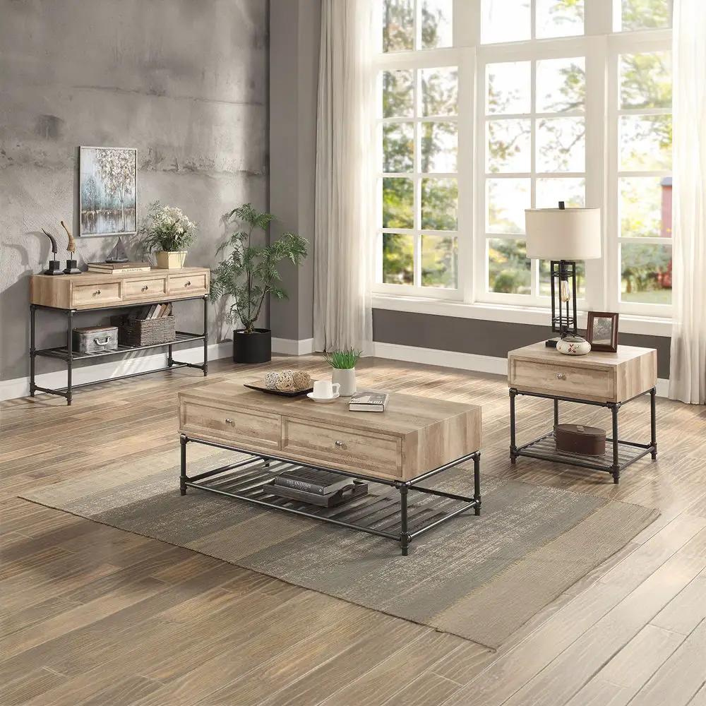 Brantley II - Sofa Table - Oak & Sandy Black by Unique Piece Furniture