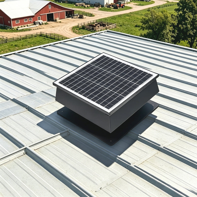 12 Inch Trapezoidal Adjustable Solar Roof Vent Fan by HouseOfZazla
