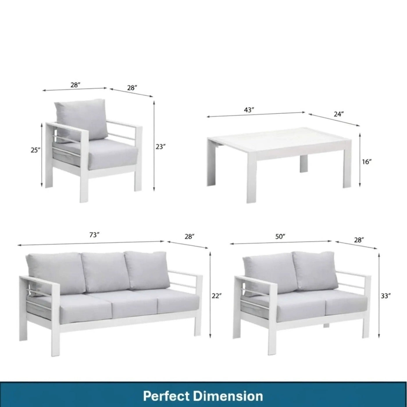 Outdoor Patio Set With All-Weather Thick Cushions by HouseOfZazla