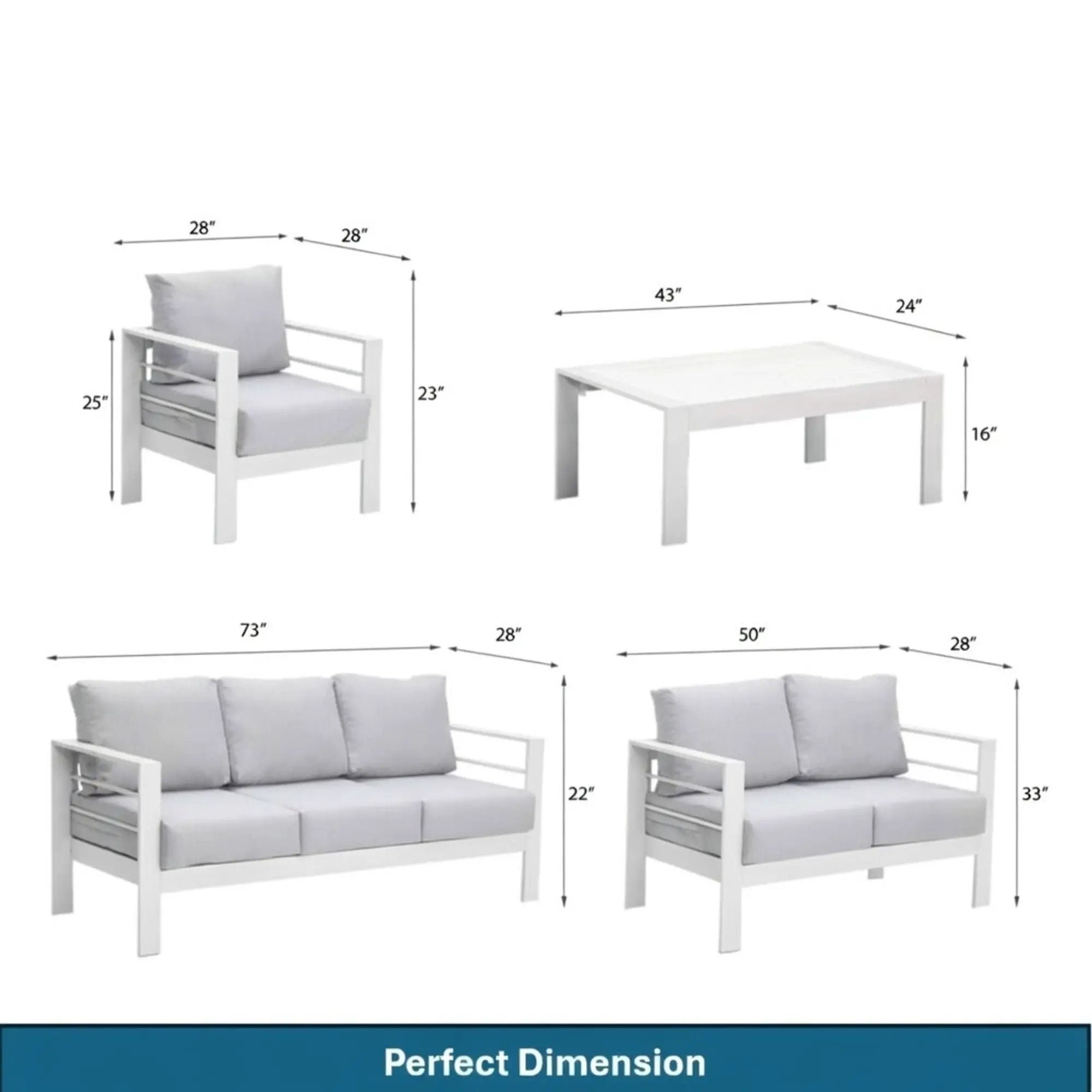 Outdoor Patio Set With All-Weather Thick Cushions by HouseOfZazla