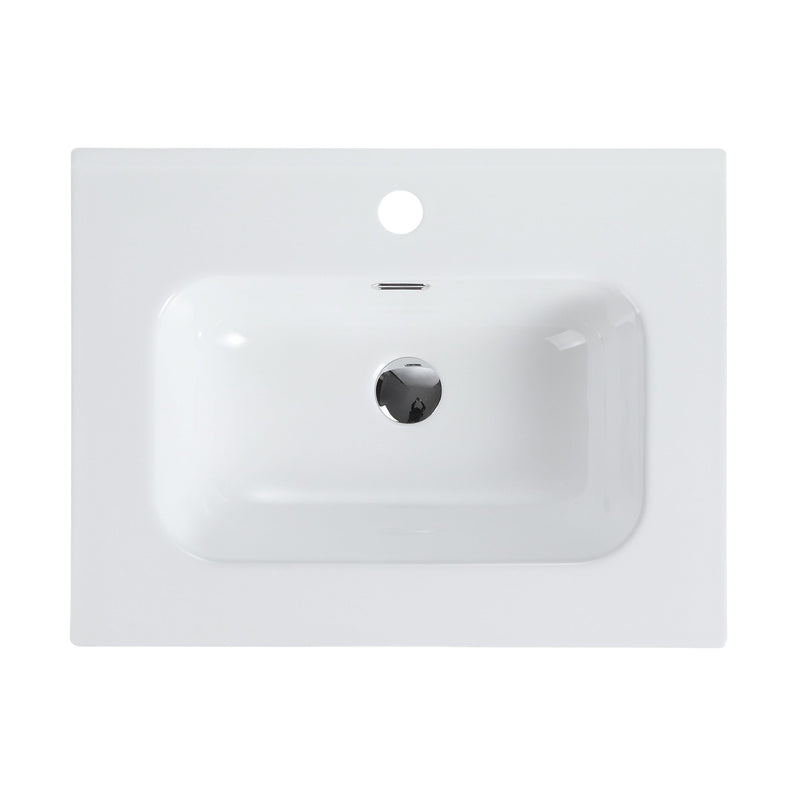 Glossy White Ceramic Integrated Sink by HouseOfZazla