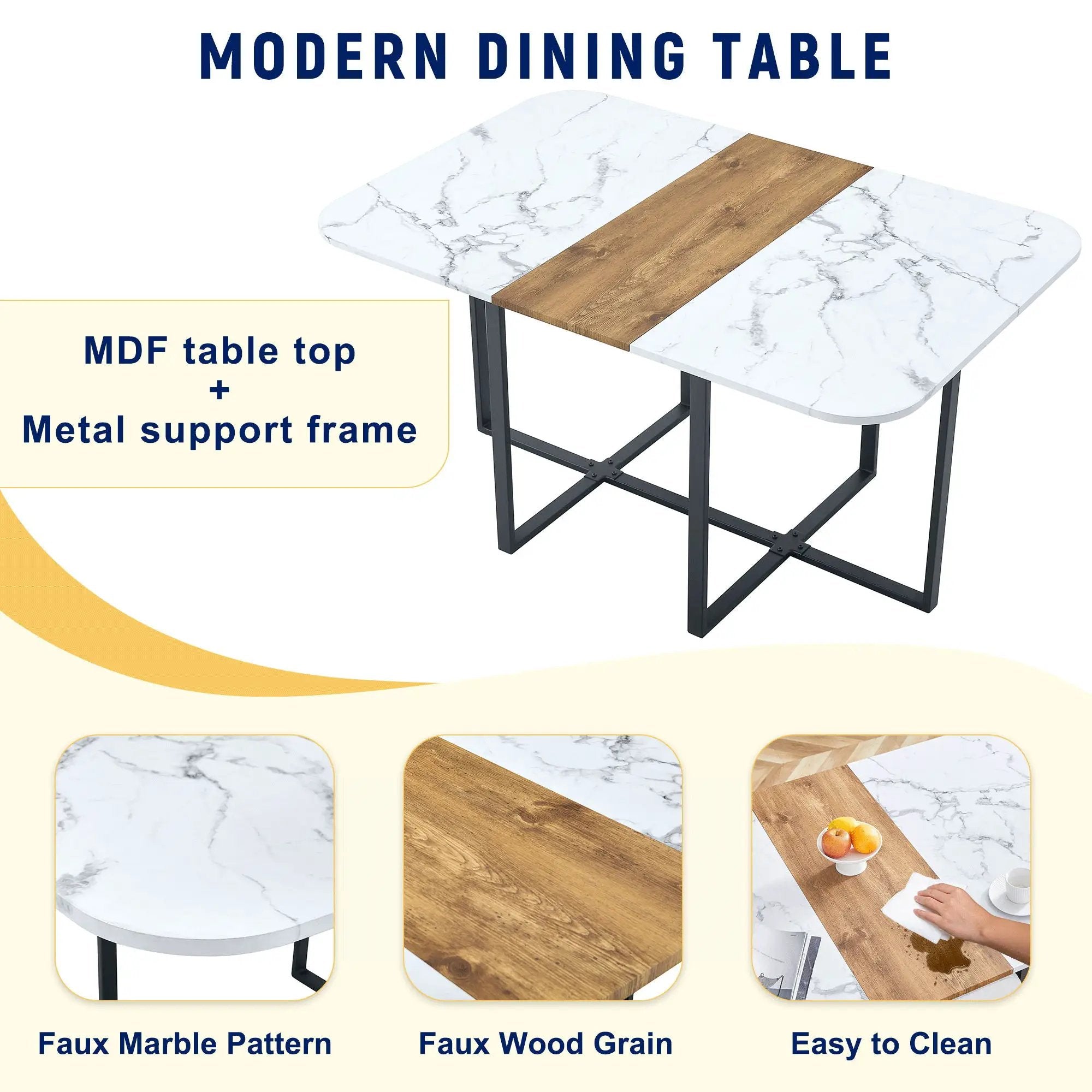 2 Tone Dining Table For Modern Minimalist And Industrial Styles by Unique Piece Furniture