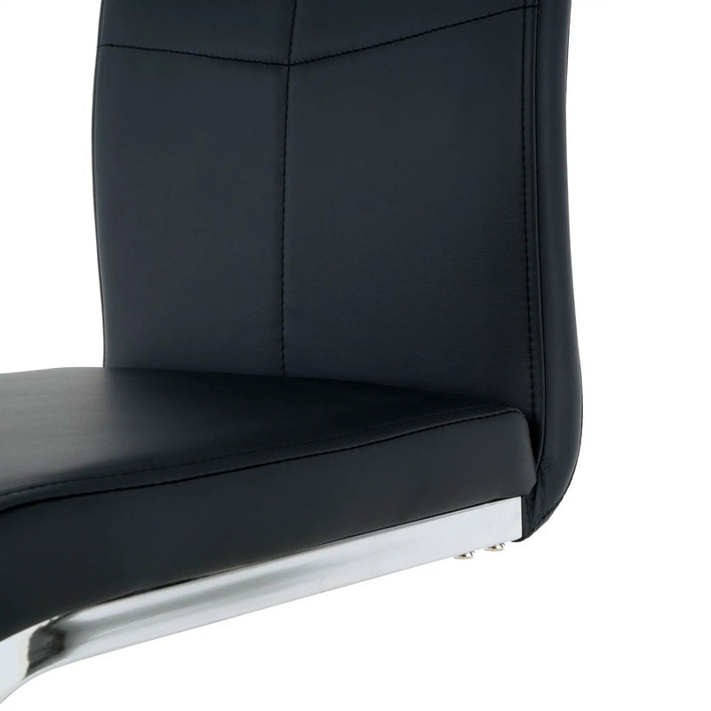 Modern Dining Chairs With Padded Seat And Metal Legs
