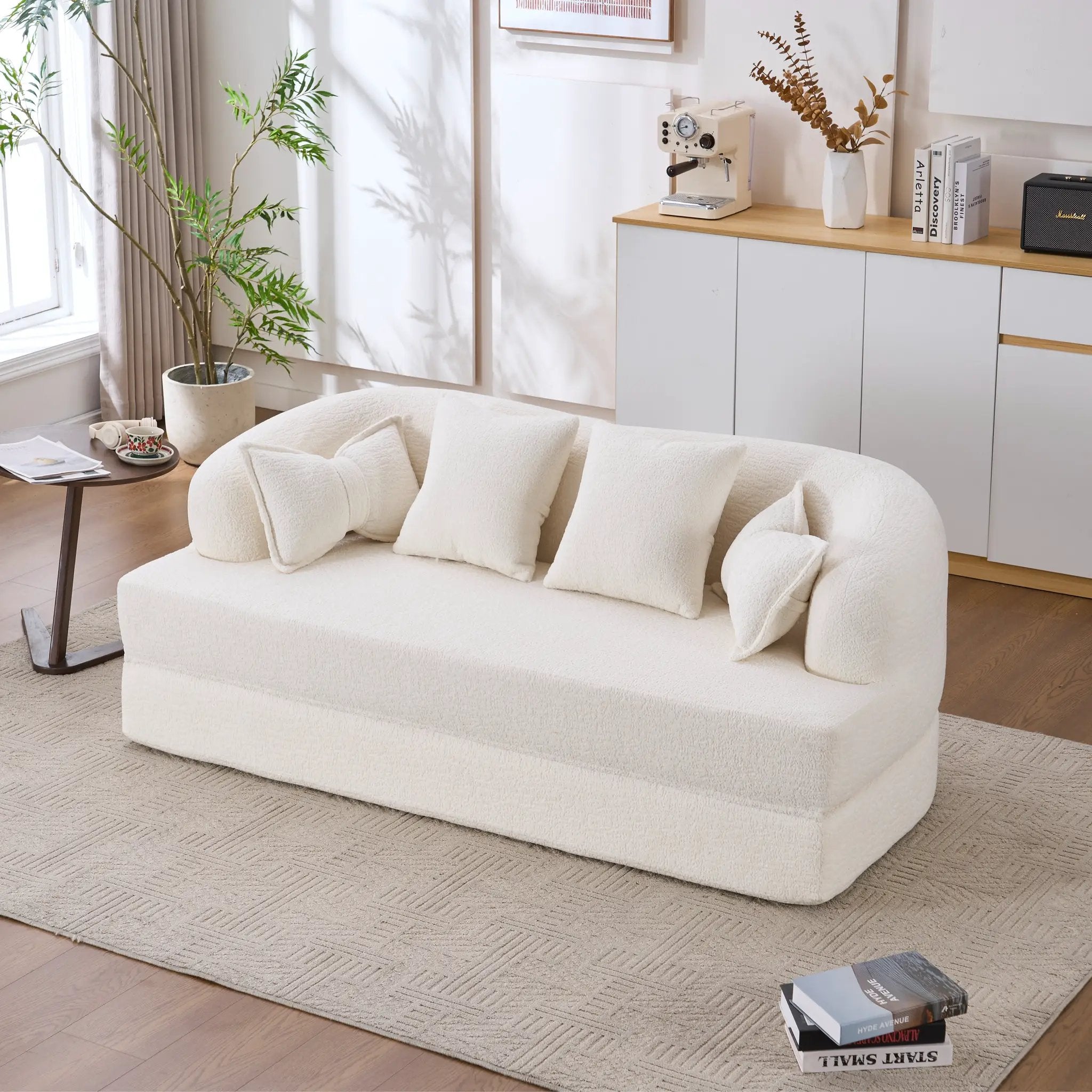 2-in-1 Foldable Sofa Bed with 4 Pillows by HouseOfZazla