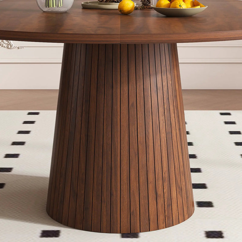 47 Inch Round MDF Dining Table for 4, Modern Farmhouse Style by HouseOfZazla