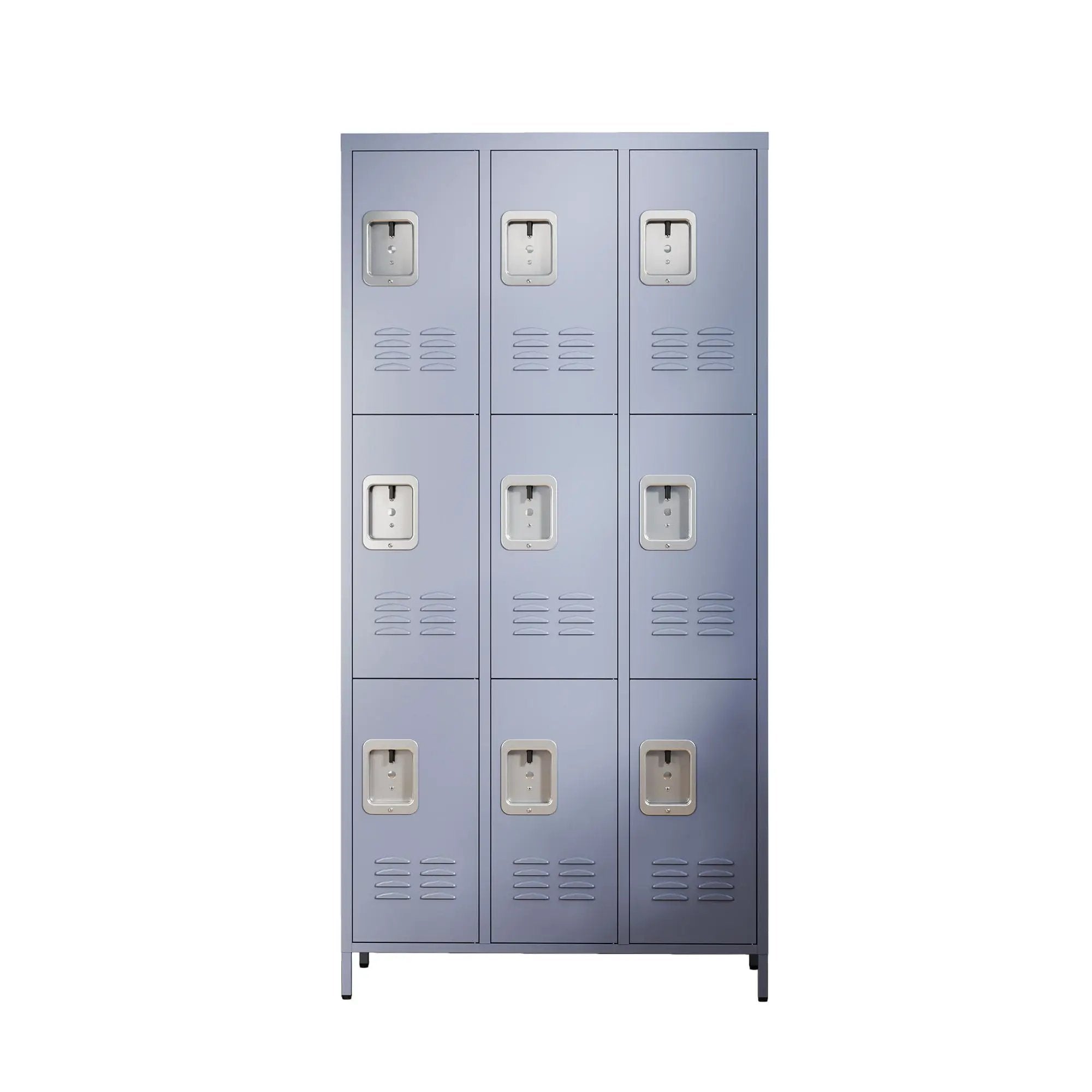 9 Door Lockers With Lock For Storage In Office, School, Gym, And Bedroom - Gray by HouseOfZazla