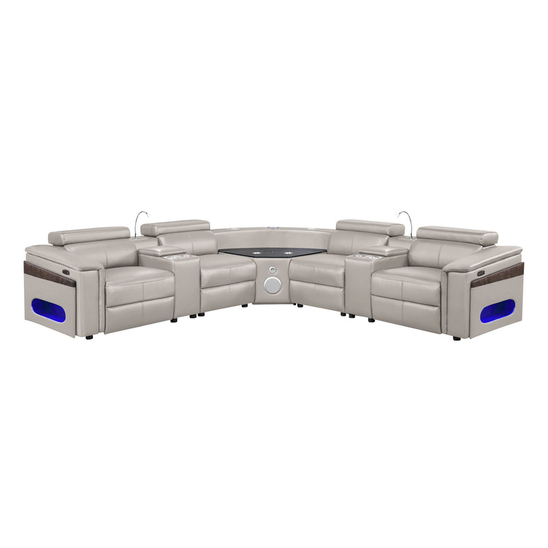 Nova - Sectional With Bluetooth Speaker, LED And Lifting Wine Cabinet by HouseOfZazla
