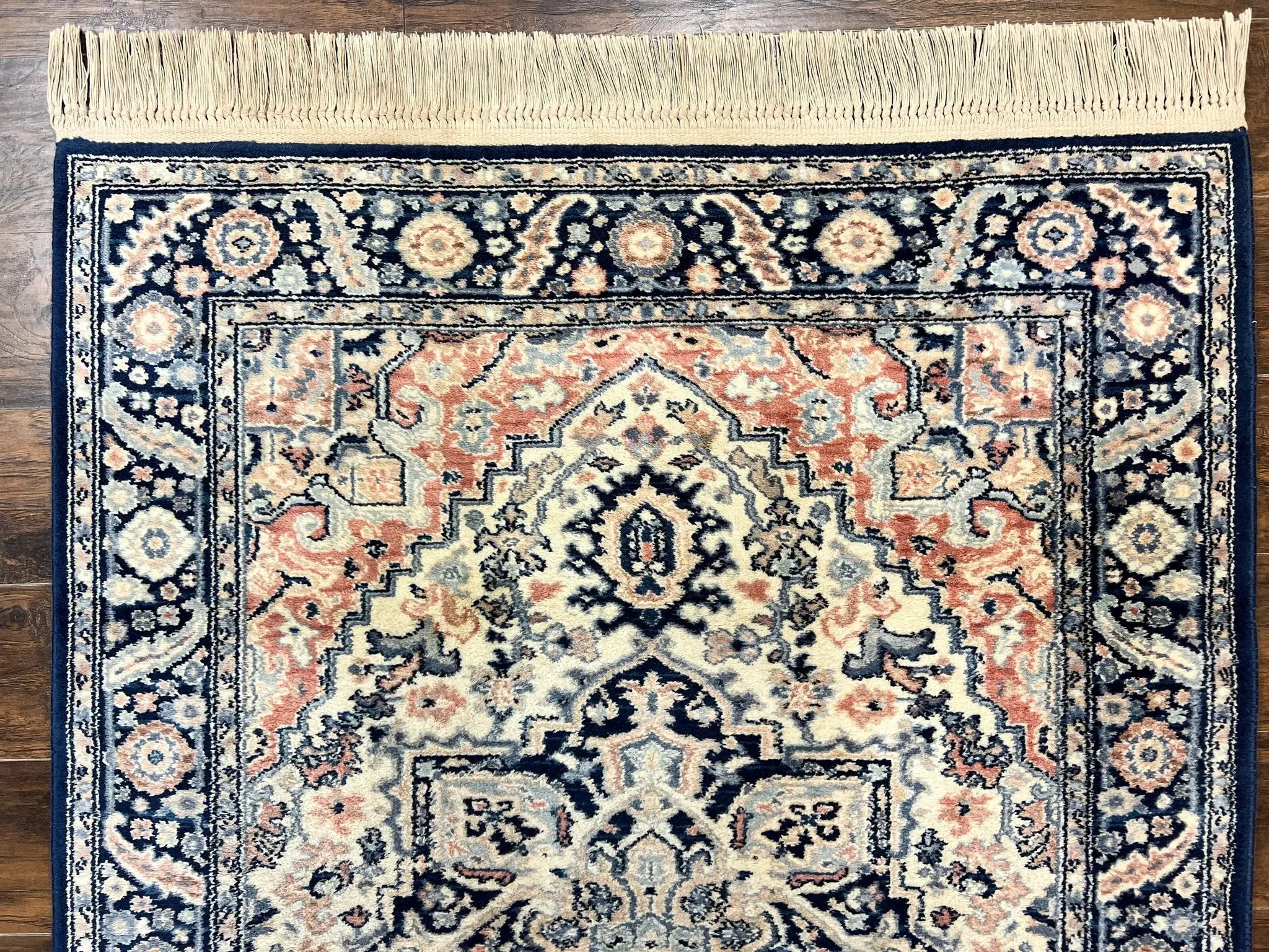 Karastan Blue Heriz Rug #748, Vintage Wool Karastan Carpet 4.3 x 6, Discontinued Original 700 Series Karastan Area Rug by Jewel Rugs