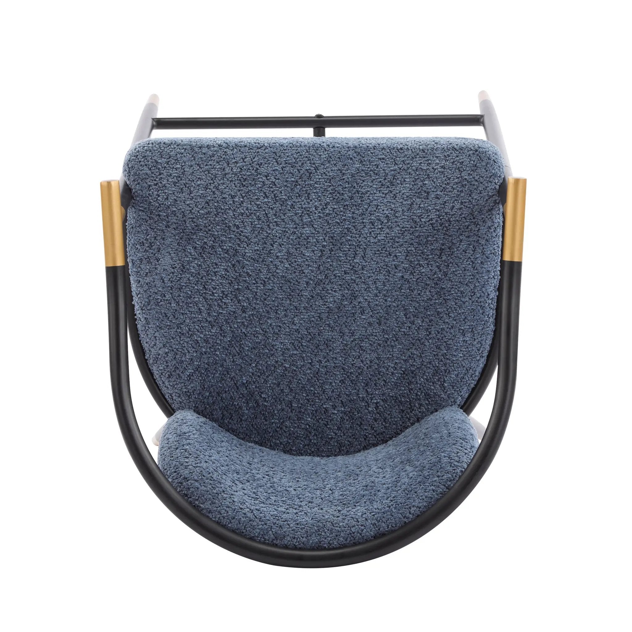 26" H Upholstered Counter Stool with Metal Frame (Set of 2) - Navy by HouseOfZazla