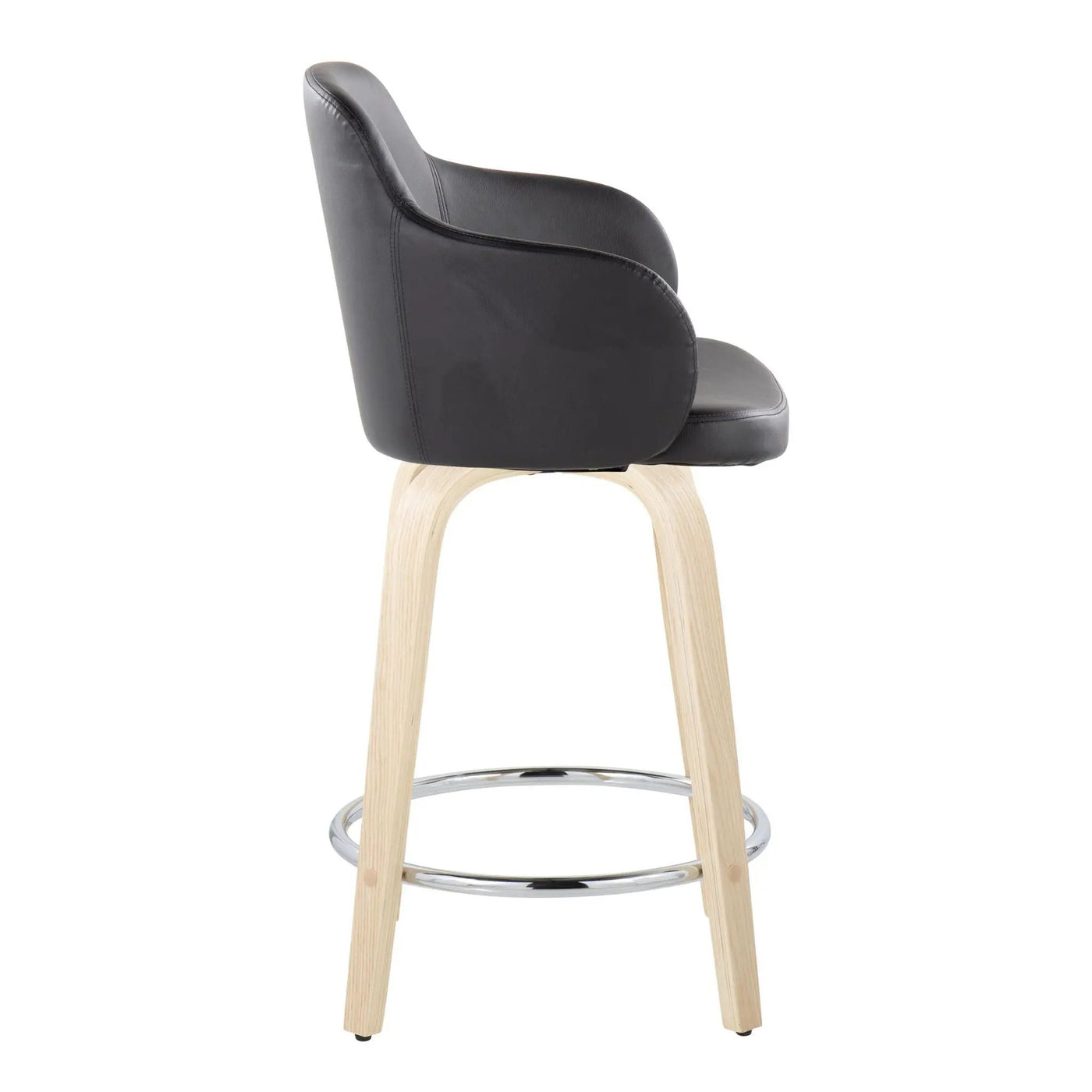 Boyne - Contemporary Fixed Height Counter Stool & Swivel With Round Footrest (Set of 2) by HouseOfZazla