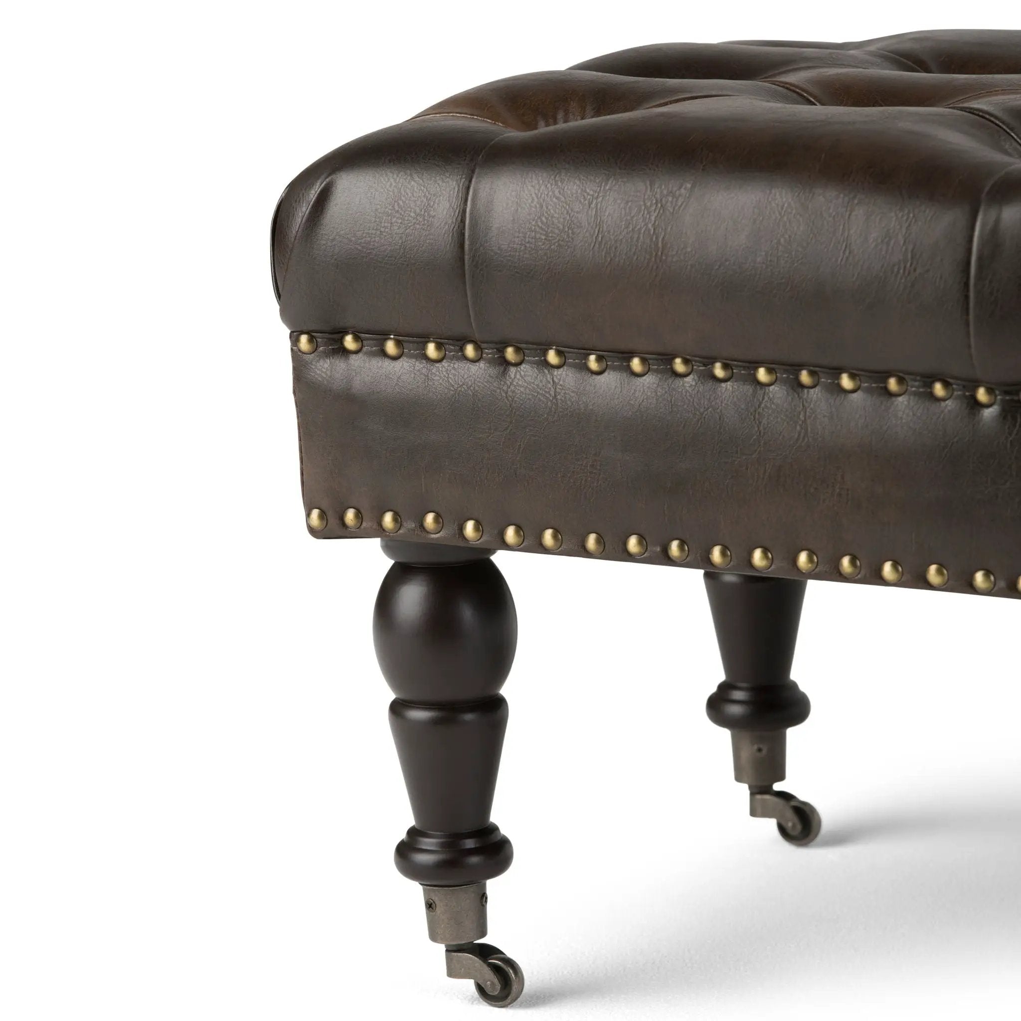 Henley - Tufted Ottoman Bench - Distressed Brown by Unique Piece Furniture
