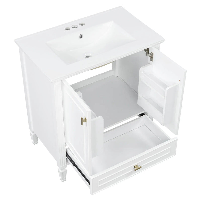 Freestanding Vanity With 1 Drawer & 2 Soft Close Doors With Door Mounted Storage by HouseOfZazla