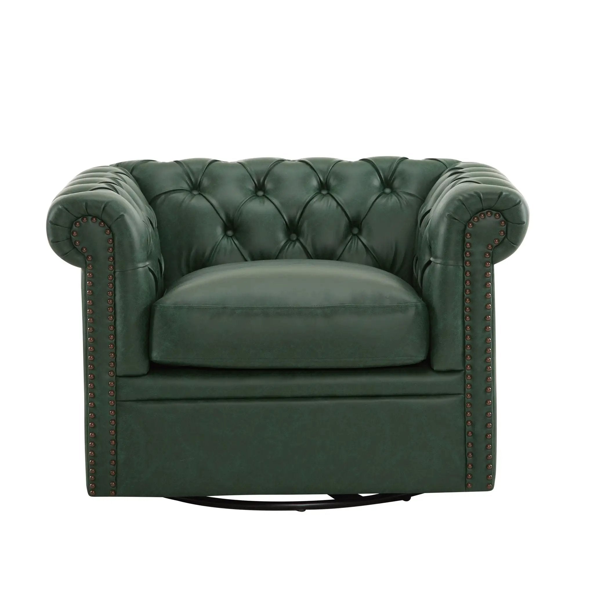 Chesterfield Style Swivel Club Chair With Button Tufted by HouseOfZazla