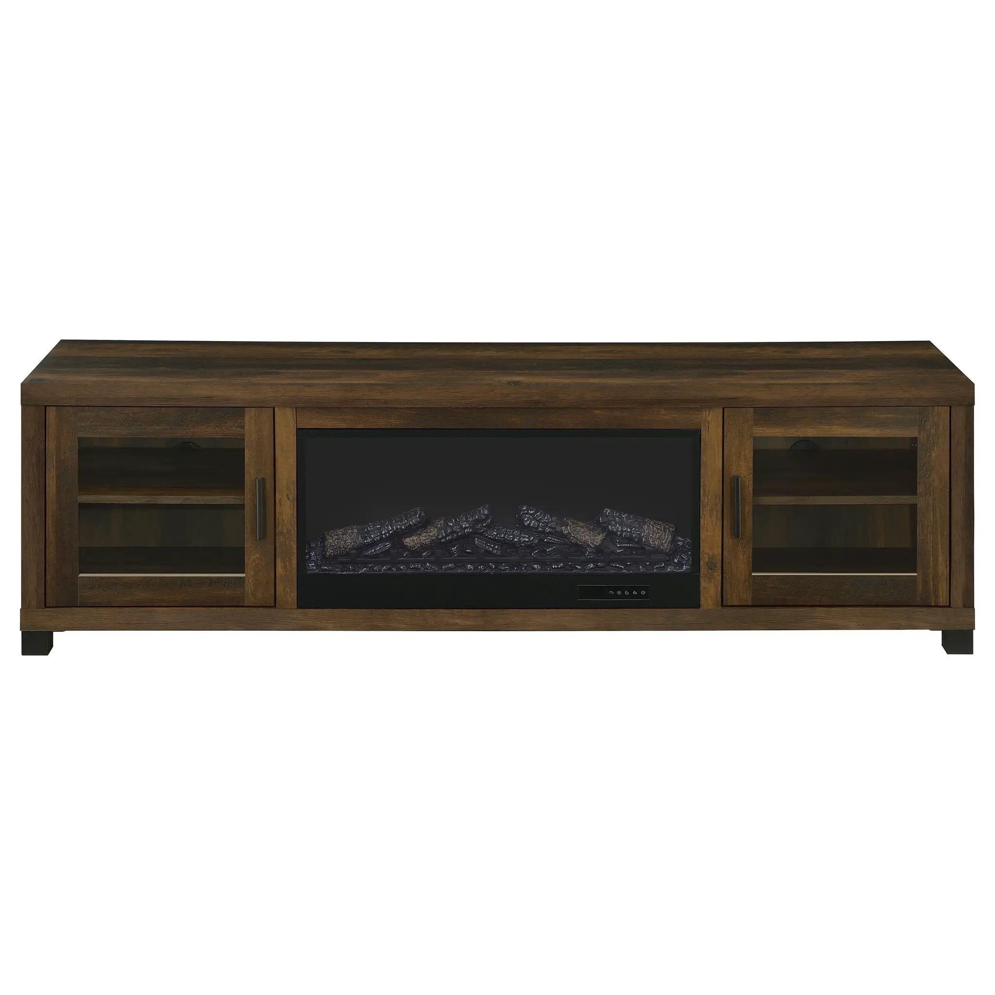 Havering 71-inch TV Stand Fireplace Media Console Dark Pine by Unique Piece Furniture