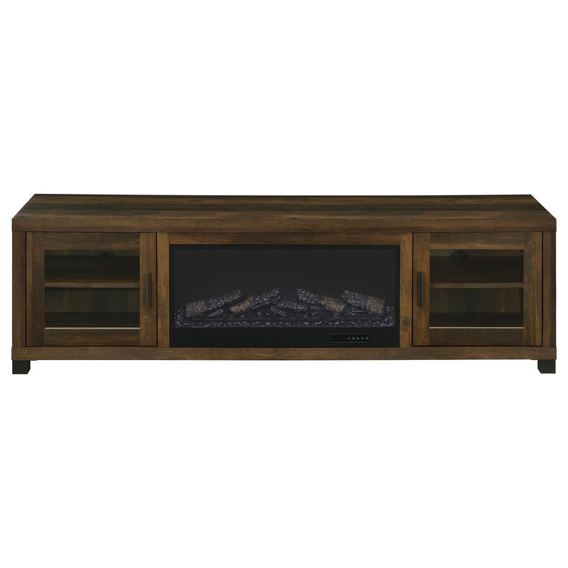 Havering 71-inch TV Stand Fireplace Media Console Dark Pine by Unique Piece Furniture